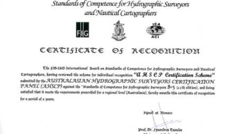 A World First for Hydrographic Surveying Certification