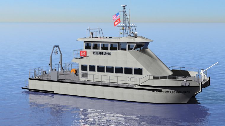 Foil-assisted Survey Catamaran for USACE Philadelphia District
